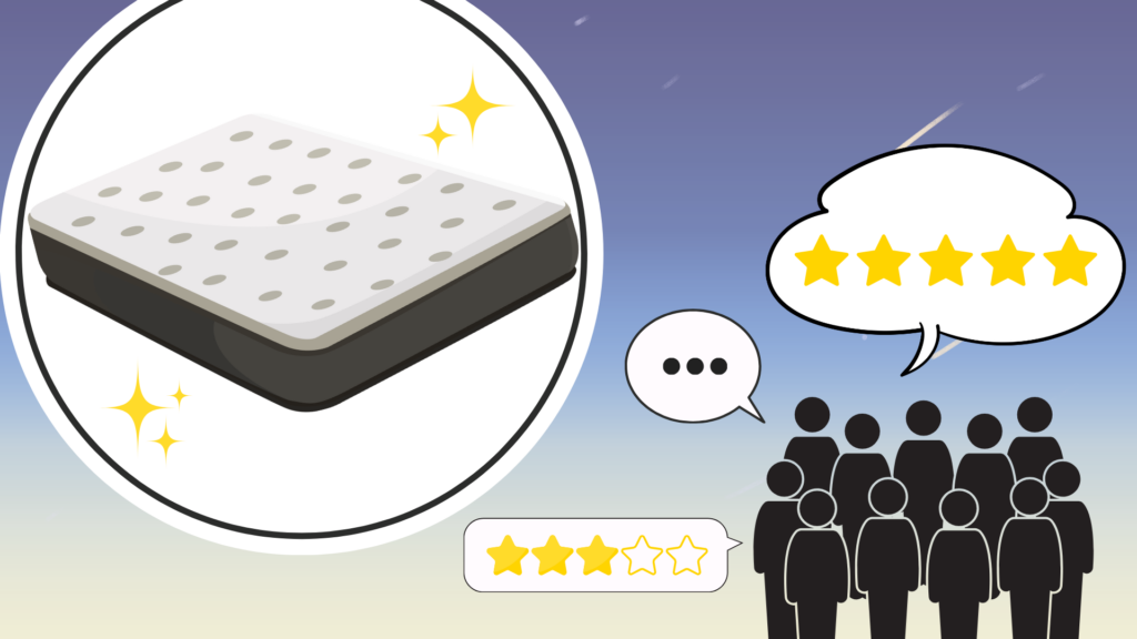 マットレスの口コミ評価を星で表すイメージイラスト